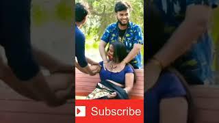 Boys massage on girl public area 