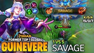 SAVAGE 15 kill no death  Former Top 1 Global Guinevere  By •ᴅʜᴀɴ - Mobile Legend