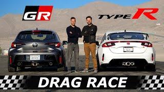 2023 Honda Civic Type R vs Toyota GR Corolla  DRAG & ROLL RACE