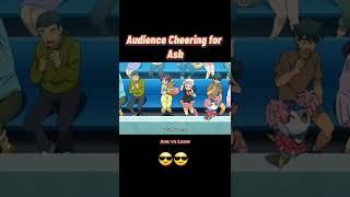 Audience cheering for Ash  Ash vs Leon  Pokemon Journeys episode 129 #pokemon #shorts #ytshorts