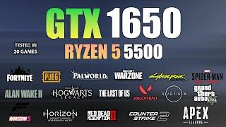 GTX 1650 + Ryzen 5 5500  Test in 20 Games In 2024