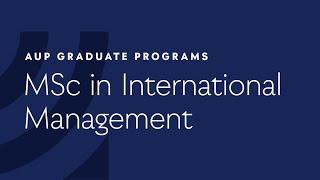 AUP Graduate Programs MSc in International Management