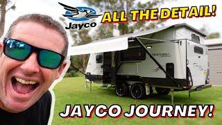 PLAY  Walk around tour of our new Jayco Journey Outback 17.58-1. We bought a pop-top bunk caravan
