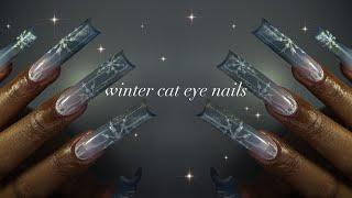 Winter Cat Eye Nails️ 5 Days of Christmas Nails Episode 3