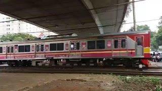 Train Crossing Railway at Jakarta  Perlintasan Kereta.