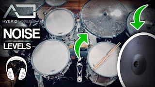 AE Hybrid CTS & Roland e-cymbals NOISE LEVEL comparison