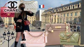 CHANEL TRY ON SHOPPING VLOG in PARIS plus Louis Vuitton Hermes Fendi Bottega & More