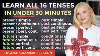 Learn ALL 16 TENSES Easily in under 30 Minutes - Present Past Future Conditional