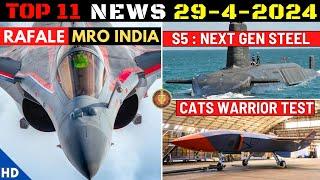 Indian Defence Updates  Rafale MRO FacilityS5 SSBN SteelDRDO Sea Launch PadCATS Warrior Test