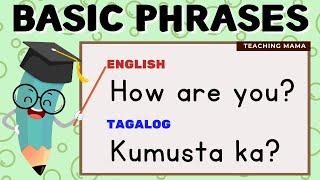 BASIC PHRASES  English - Tagalog  Learning Video  Teaching Mama
