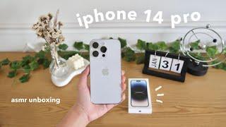 iPhone 14 Pro silver  asmr unboxing what’s on my iphone & camera test