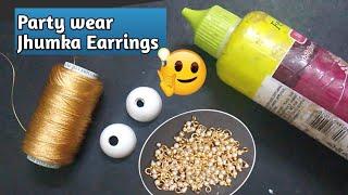 Silk thread earrings  new designs making  How to make jhumka earrings at home  Handmade