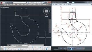 AutocAD 2D Practice Drawing  Exercise 6  Crane Hook Basic & Advance Tutorial