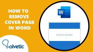 How to Remove Cover Page in Word