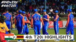 India vs Zimbabwe 4th T20 Cricket Match Full Highlights Cricket Live Highlights 13-07-2024