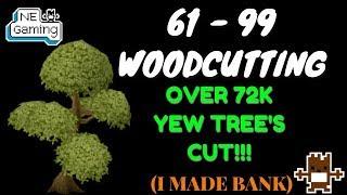 OSRS - 99 WOODCUTTING ON YEW TREES ONLY LOADS OF NESTS