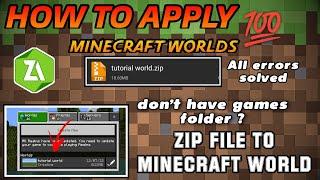 HOW TO EXTRACT MINECRAFT ZIP WORLD FILE  ZARCHIVER  HOW TO APPLY MINECRAFT WORLD ZIP  #mcpe
