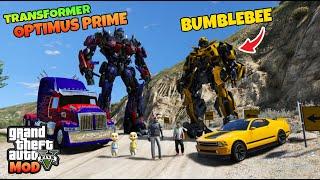 JUNIOR KAGET MOBILNYA BERUBAH JADI TRNASFORMER BUMBLEBEE - GTA 5 MOD TRANSFORMER