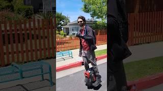 Electric Unicycle Rider in Culver City