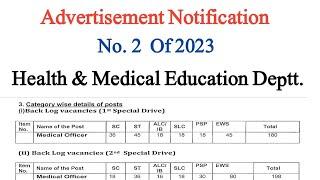 Health & Medical Education Posts  Notification No. 2 Of 2023  Jkpsc Fresh  Jobs