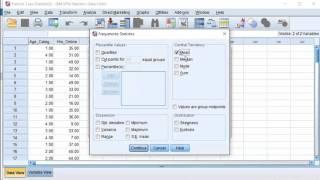 SPSS - Mean Median Mode Standard Deviation & Range