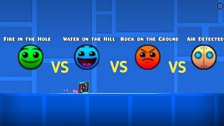 Fire in the Hole VS Water on the Hill VS Rock on the Ground VS Air Detected