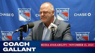 New York Rangers Coach Gallant Postgame Availability  Nov. 13 2021