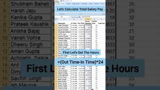 Lets Calculate Salary Pay  Hours kaise nikale in excel