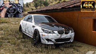 Rebuilding Abandoned BMW M5 E60 V10 - Forza Horizon 5  Logitech G923 Steering Wheel