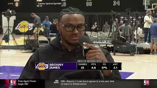 Bronny talks his first Lakers Press Conference and Jersey Introduction