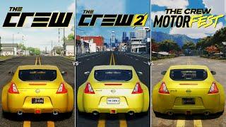 The Crew vs The Crew 2 vs The Crew Motorfest  Physics and Details Comparison