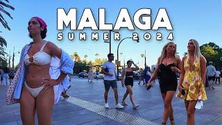 Malaga City Spain Beautiful City and People Summer 2024 July Update Costa del Sol  Andalucía 4K