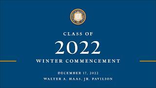 UC Berkeley Winter Commencement 2022