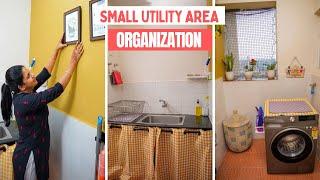Small Utility Area Organization  Small Laundry and Utensils Washing Area Makeover