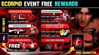 FREE EMOTE + CHARACTER + BUNLDE SCORPION EVENT REWARDS  FREE FIRE NEW EVENT  FF NEW EVENT TODAY
