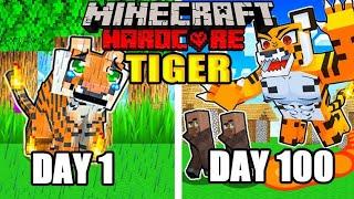 I Survived 100 Days as an FIRE TIGER in Minecraft Hardcore... Hindi  Fu3rey