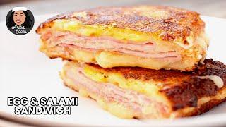 Egg and Salami Sandwich  5 Minutes Breakfast Recipe  New Breakfast Idea