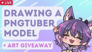 Making a PNGTUBER MODEL Live【 + Art Giveaway 】