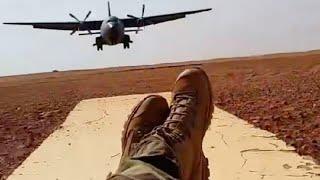 Soldier Plays Chicken With Landing C-160 In Mali