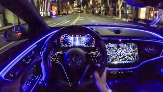 The NEW 2024 Mercedes E-Class E300 POV Night Drive