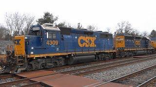 Rare EMD GP39-2 On CSX Q372 In St Denis With MARC Train