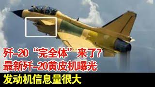 歼-20“完全体”来了?最新歼-20黄皮机曝光发动机信息量很大西方关注中国军机发展