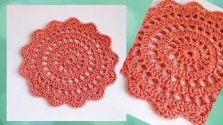 Easy crochet placematwaved table cloth two round repeat make it as big as you want.
