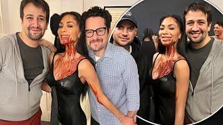 Nicole Scherzinger Stuns in Black Silk Dress While Covered in Fake Blood as She Poses With Lin