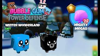 How to Beat Mighty Megas on Winter Wonderland  BUBBLE GUM TOWER DEFENSE #10 ROBLOX