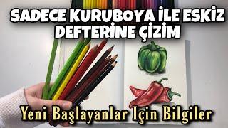 Kuruboya İle Eskiz Defterine Çizim  Öğretici Bilgiler  birlikte çizelim