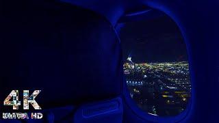 Takeoff & Landing Dark Screen Airplane Ambience  Flight Attendant  Call Ding  Reading Sleeping