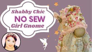 DIY Shabby Chic Girl Gnome  dollar tree no sew sock gnome  Leenys Shabby Tuesday  Beebeecraft