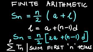 Grade 12 Sequence & Series  Finite Arithmetic Series simplified & Exercises