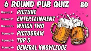 Virtual Pub Quiz 6 Rounds Picture Entertainment Which Two Pictogram Top 5 GK  No.80